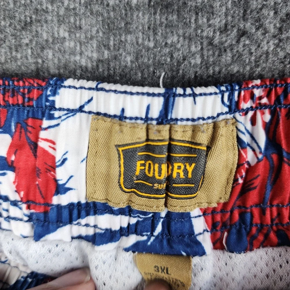 Foundry Swim Trunks Mens 3XL Blue Floral Tropical‎ Cargo Board Shorts
